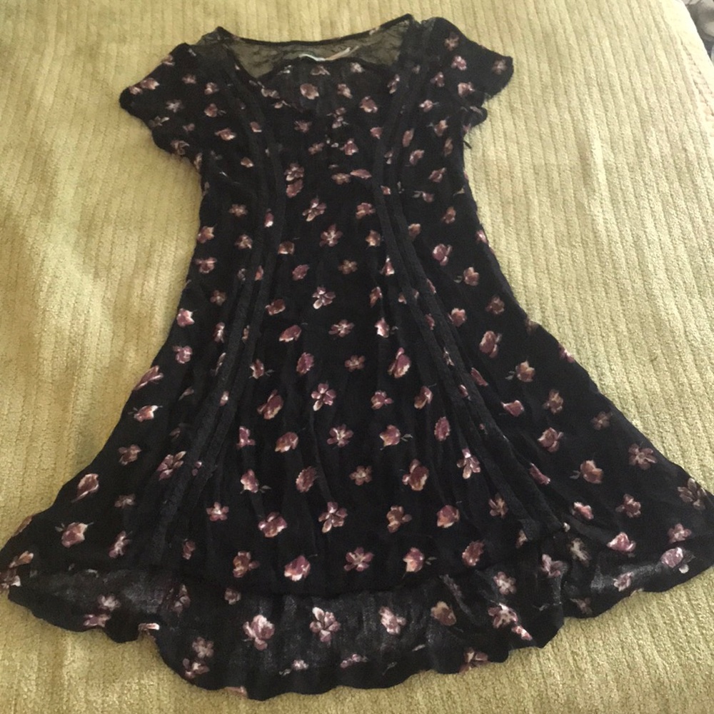 Vintage Black Floral Dress